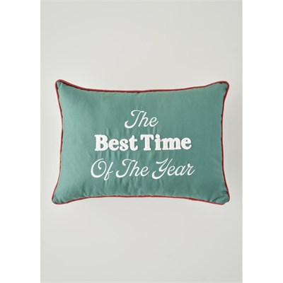 Bella Maison New Year Yılbaşı Kırlent Kılıfı Yeşil (35x50 Cm) Yeşil