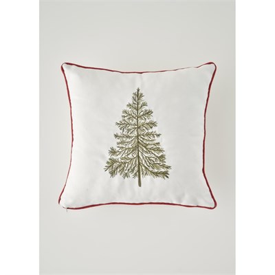 Bella Maison New Year Yılbaşı Nakışlı Kırlent Kılıfı Beyaz (43x43 Cm) Beyaz