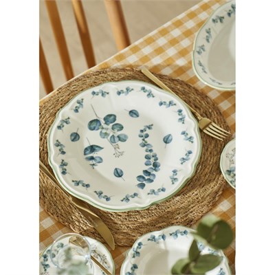Bella Maison Ocaliptus Stoneware 26 Parça 6 Kişilik Kahvaltı Takımı Yeşil Yeşil