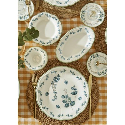 Bella Maison Ocaliptus Stoneware 26 Parça 6 Kişilik Kahvaltı Takımı Yeşil Yeşil