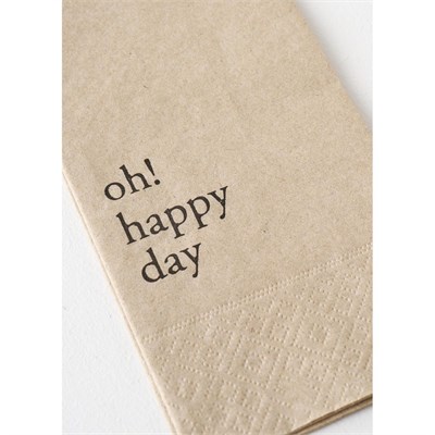 Bella Maison Oh Happy Day 100lü Kağıt Peçete Kahverengi (33x33 Cm)