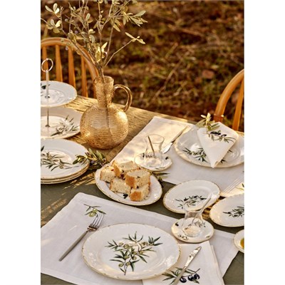 Bella Maison Olive Porselen 52 Parça 12 Kişilik Kahvaltı Takımı Yeşil