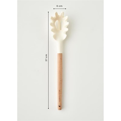 Bella Maison Olivia Silikon Makarna Kepçesi Krem (31x6x4 Cm) Krem