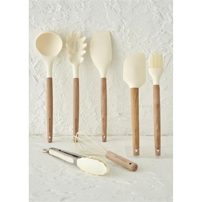 Bella Maison Olivia Silikon Makarna Kepçesi Krem (31x6x4 Cm) Krem