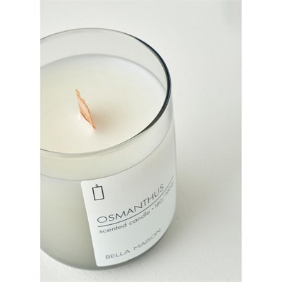 Bella Maison Osmanthus Ahşap Fitilli Soy Wax Mum Antrasit