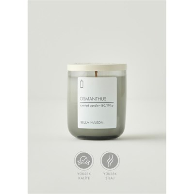 Bella Maison Osmanthus Ahşap Fitilli Soy Wax Mum Antrasit