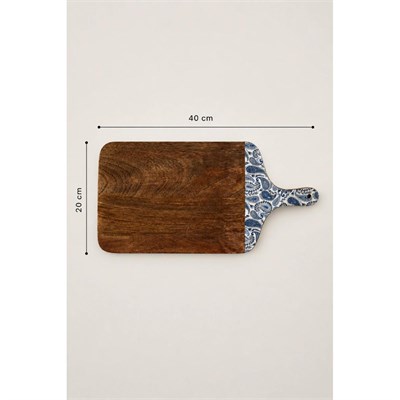 Bella Maison Paisley Mango Sunum Ve Kesme Tahtası Mavi (40x20x2 Cm) Mavi