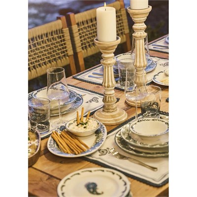 Bella Maison Paisley Porselen 24 Parça 6 Kişilik Yemek Takımı Mavi