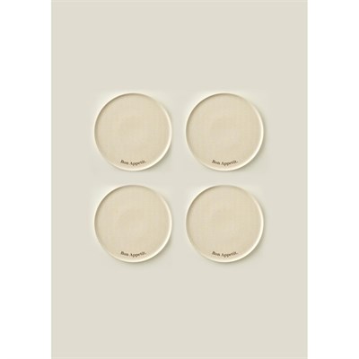 Bella Maison Parisien Porselen Pasta Tabağı 4lü Krem (21 Cm)