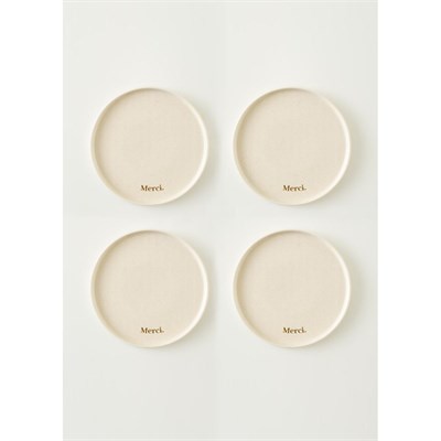 Bella Maison Parisien Porselen Servis Tabağı 4lü Krem (25 Cm)