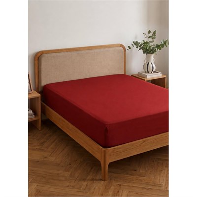 Bella Maison Premium Tencel King Size Lastikli Saten Çarşaf Bordo (180x200x35 Cm)