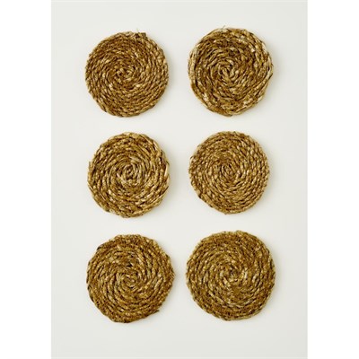 Bella Maison Rafe 6lı Bardak Altlığı Naturel (10 Cm) Naturel