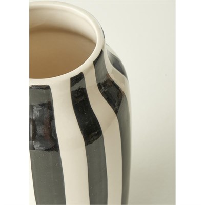 Bella Maison Rise Stoneware Vazo Siyah-beyaz (14x14x26 Cm) Siyah-beyaz