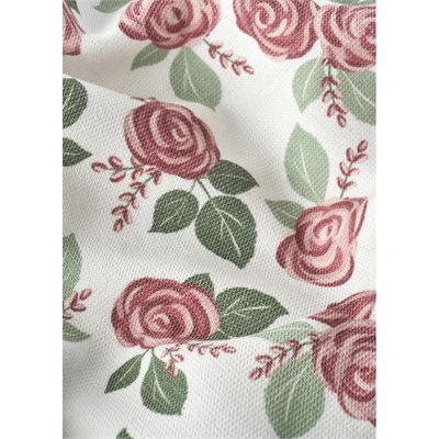 Bella Maison Rose Pamuklu Baskılı Kurulama Bezi 2li Krem (40x50 Cm) Krem