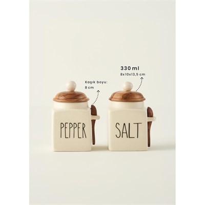 Bella Maison Salt Seramik Kavanoz Krem (330 Ml) Krem