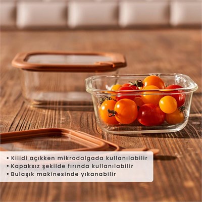 Bella Maison Sandy Cam Saklama Kabı Karamel (800 Cc)