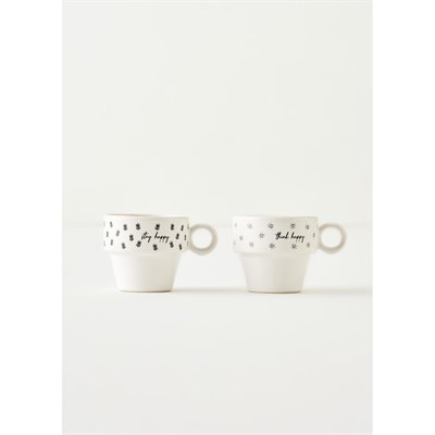 Bella Maison Simple Seramik Espresso 2li Kahve Fincanı Seti (105 Cc) Çok Renkli