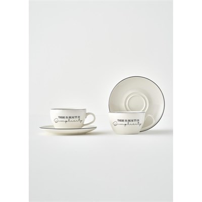 Bella Maison Simplicity 2li Porselen Çay Fincanı Seti Siyah (270 Cc) Siyah