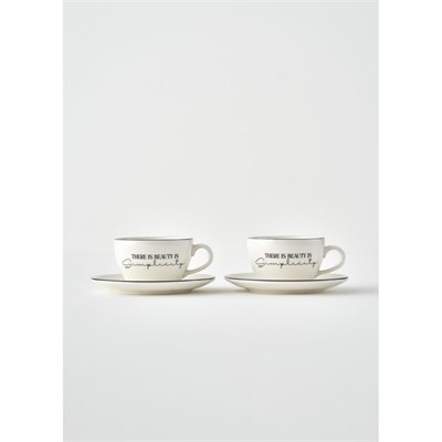 Bella Maison Simplicity 2li Porselen Çay Fincanı Seti Siyah (270 Cc) Siyah