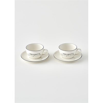 Bella Maison Simplicity 2li Porselen Çay Fincanı Seti Siyah (270 Cc) Siyah