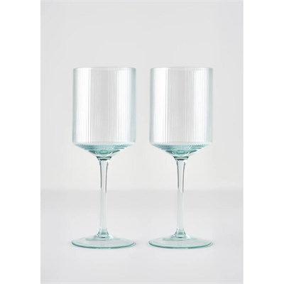 Bella Maison Stripe Kadeh 2li Yeşil (440 Cc)