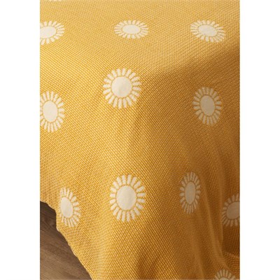 Bella Maison Sunny Pamuklu Çift Kişilik Yatak Örtüsü Sarı (200x220 Cm) Sarı