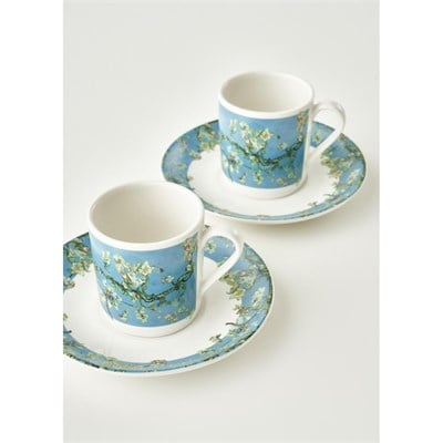Bella Maison Van Gogh Almond Blossom 2li Kahve Fincanı Seti Turkuaz (90 Cc) Mavi