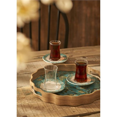 Bella Maison Van Gogh Almond Blossom 6lı Çay Tabağı Turkuaz (12 Cm) Mavi
