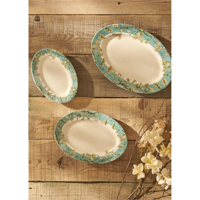 Bella Maison Van Gogh Almond Blossom Porselen Sunum Tabağı 3lü Turkuaz