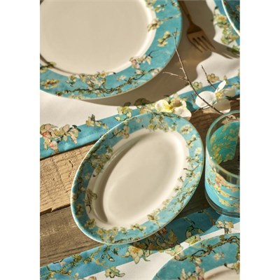 Bella Maison Van Gogh Almond Blossom Porselen Sunum Tabağı Turkuaz (25 Cm) Mavi