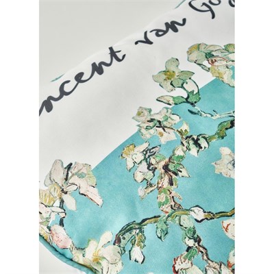Bella Maison Van Gogh Almond Blossom Pamuklu Baskılı Dekoratif Yastık Kılıfı Turkuaz (43x43 Cm) Turkuaz
