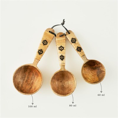 Bella Maison Varna 3lü Ölçü Kaşığı Seti Naturel (21,5x8,5x5,5 Cm) Naturel