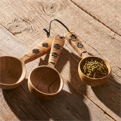 Bella Maison Varna 3lü Ölçü Kaşığı Seti Naturel (21,5x8,5x5,5 Cm) Naturel