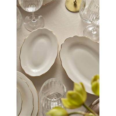 Bella Maison Victoria Porselen 3lü Sunum Tabağı Gold