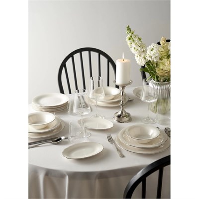 Bella Maison Victoria Porselen Sunum Tabağı Silver (30 Cm) Silver