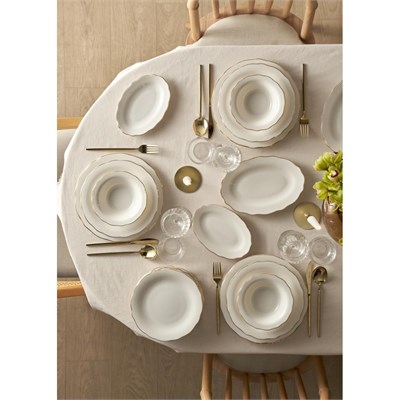 Bella Maison Victoria Porselen Sunum Tabağı Gold (25 Cm) Gold