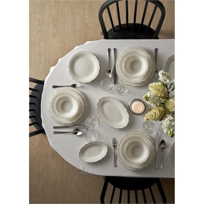 Bella Maison Victoria Porselen Sunum Tabağı Silver (25 Cm) Silver