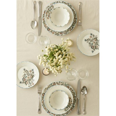 Bella Maison Vintage Porselen 24 Parça 6 Kişilik Yemek Takımı Mavi Mavi