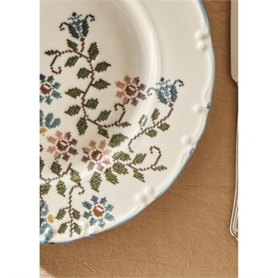 Bella Maison Vintage Porselen 52 Parça 12 Kişilik Kahvaltı Takımı Mavi
