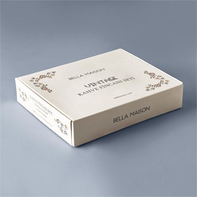 Bella Maison Vintage Porselen 6lı Kahve Fincanı Takımı Mavi (90 Cc) Mavi