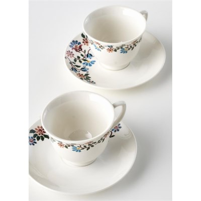 Bella Maison Vintage Porselen 6lı Kahve Fincanı Takımı Mavi (90 Cc) Mavi