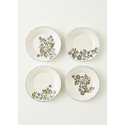 Bella Maison Vintage Porselen Pasta Tabağı 4lü Mavi (20 Cm) Mavi