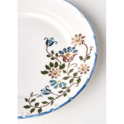 Bella Maison Vintage Porselen Pasta Tabağı 4lü Mavi (20 Cm) Mavi