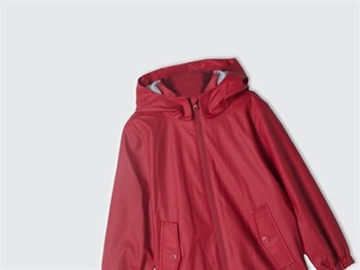 Benetton Erkek Çocuk Kırmızı Çıkarılabilir Kapüşonlu Astarlı Yağmurluk
