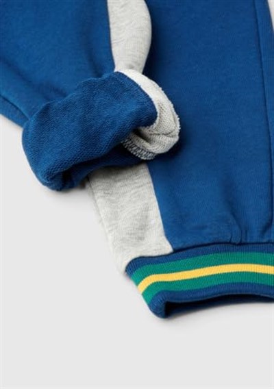 Benetton Erkek Çocuk Saks Mavi Logo Etiketli Beli Lastikli Büzgü İpli Eşofman Altı