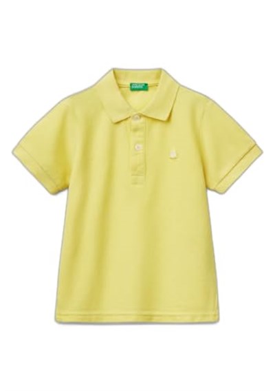 Benetton Erkek Çocuk Sarı Logolu Pike Polo T-Shirt