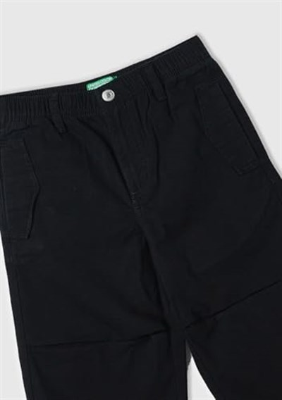 Benetton Erkek Çocuk Siyah Gadget Detaylı Paça Beli Büzgülü Pantolon