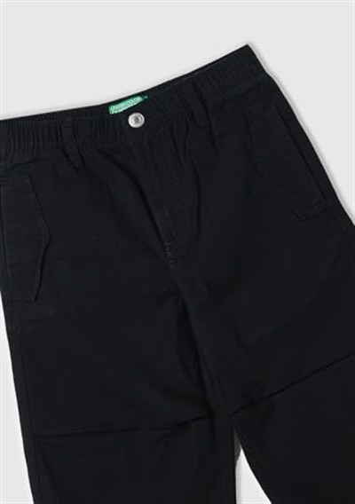 Benetton Erkek Çocuk Siyah Gadget Detaylı Paça Beli Büzgülü Pantolon