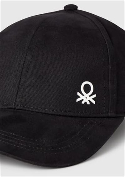 Benetton Erkek Çocuk Siyah Logo İşlemeli Arkası Ayarlanabilir Kep Şapka