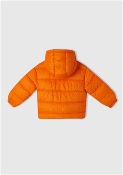 Benetton Erkek Çocuk Turuncu Logo İşlemeli Mont